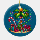 Tropische Weihnachtspalme Keramik Ornament (Hinten)