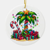 Tropische Weihnachtspalme Keramik Ornament (Vorne)