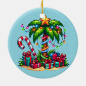 Tropische Weihnachtspalme Keramik Ornament (Hinten)
