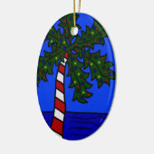 Tropische Weihnachtspalme Keramikornament (Links)