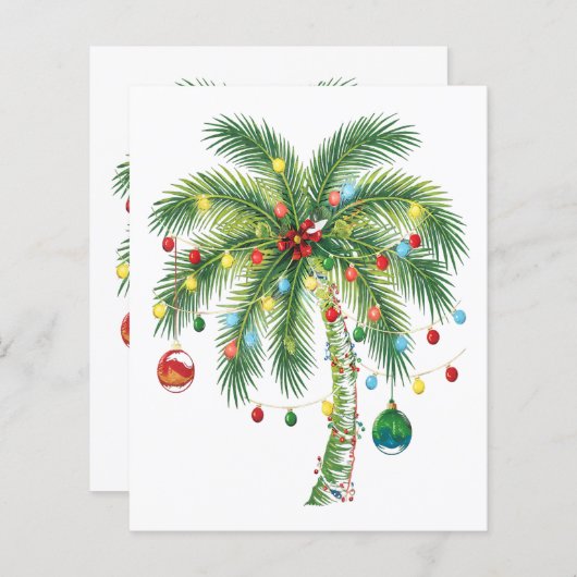 Tropische Weihnachtspalme mit Lichtern und Ornam (Vorne/Hinten)