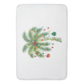 Tropische Weihnachtspalme mit Lichtern und Ornam Badematte (Vorderseite Vertikal)