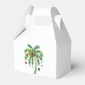 Tropische Weihnachtspalme mit Lichtern und Ornam Geschenkschachtel (Rückseite)