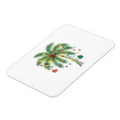 Tropische Weihnachtspalme mit Lichtern und Ornam Magnet (Linke Seite)