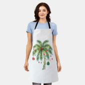 Tropische Weihnachtspalme mit Lichtern und Ornam Schürze (Getragen)