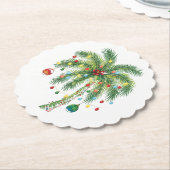Tropische Weihnachtspalme mit Lichtern und Ornam Untersetzer (angewinkelt)