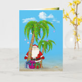 Tropische Weihnachtspalme mit Santa Karte (Gelbe Blume)