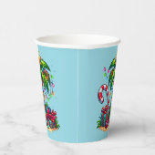 Tropische Weihnachtspalme Pappbecher (Rechts)