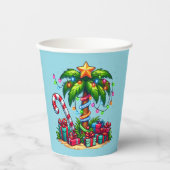 Tropische Weihnachtspalme Pappbecher (Vorderseite)