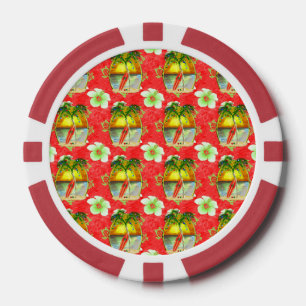 Tropische Weihnachtspalme Pokerchips