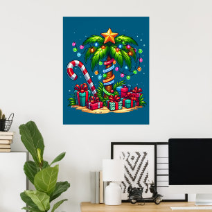 Tropische Weihnachtspalme Poster