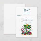 Tropische Weihnachtspalme RSVP Karte (Vorne/Hinten)