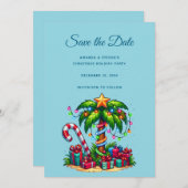 Tropische Weihnachtspalme Save The Date (Vorne/Hinten)