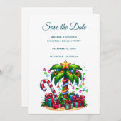 Tropische Weihnachtspalme Save The Date (Vorne/Hinten)