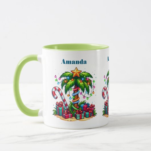 Tropische Weihnachtspalme Tasse (Links)