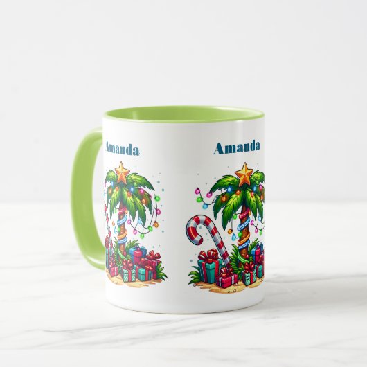 Tropische Weihnachtspalme Tasse (Vorderseite Links)