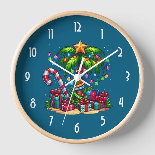 Tropische Weihnachtspalme Uhr (Vorderseite)