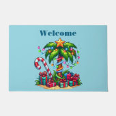 Tropische Weihnachtspalme Willkommen Fußmatte (Vorderseite)