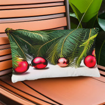 Tropische Weihnachtspalmen Bäume Ornamente Rot Grü