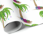 Tropische Weihnachtspalmen Geschenkpapier (Rolleneckpunkt)