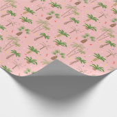 Tropische Weihnachtspalmen Muster Geschenkpapier (Ecke)