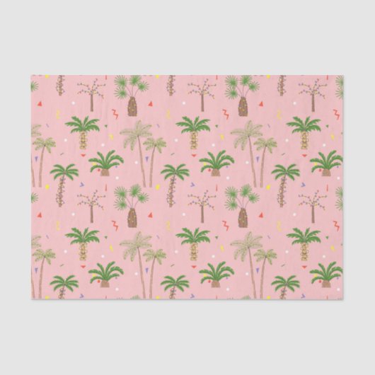 Tropische Weihnachtspalmen Muster Seidenpapier (Vorderseite)