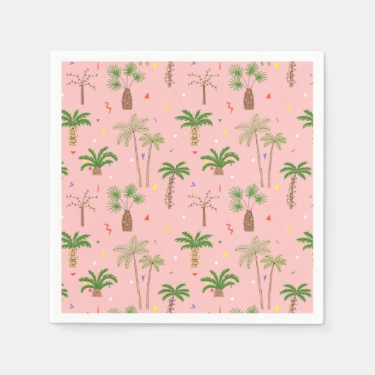 Tropische Weihnachtspalmen Muster Serviette (Vorderseite)