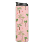 Tropische Weihnachtspalmen Muster Thermosbecher (Nach rechts gedreht)