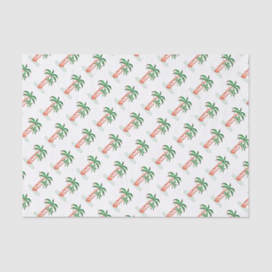 Tropische Weihnachtspalmen Seidenpapier (Vorderseite)