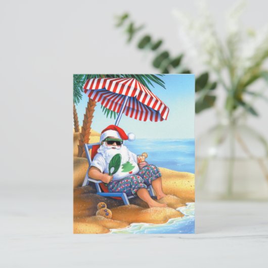 Tropische Weihnachtspostkarte Feiertagspostkarte (Stehend Vorderseite)