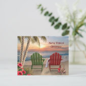 Tropische Weihnachtspostkarte Feiertagspostkarte (Stehend Vorderseite)