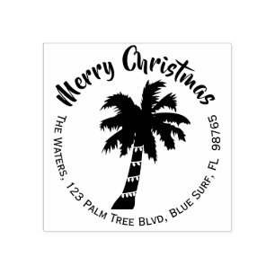 Tropische WeihnachtsRücksendeadresse-Briefmarke Gummistempel