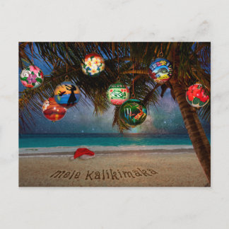 Tropische Weihnachtsschmuck Feiertagspostkarte