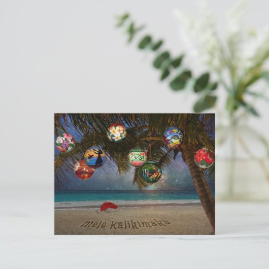Tropische Weihnachtsschmuck Feiertagspostkarte (Stehend Vorderseite)