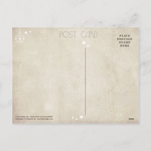 Tropische Weihnachtsschmuck Feiertagspostkarte (Rückseite)