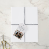 Tropische Weihnachtssee Grüße Foto blau Geschenkanhänger (Mit Garn)