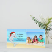 Tropische Weihnachtssolphin Familienfoto-Karte. Feiertagskarte (Stehend Vorderseite)