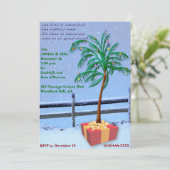 Tropische Weihnachtszeit-Party Einladung (Stehend Vorderseite)