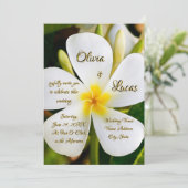 Tropische weiße Flora - Neuanfang - Hochzeit Einladung (Stehend Vorderseite)