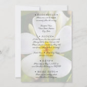 Tropische weiße Flora - Neuanfang - Hochzeit Einladung (Rückseite)