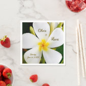 Tropische weiße Flora - Neuanfang - Hochzeit Serviette (Beispiel)