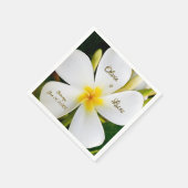 Tropische weiße Flora - Neuanfang - Hochzeit Serviette (Ecke)