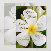 Tropische weiße Flora - Neubeginn - Bridal Einladung (Vorne/Hinten)