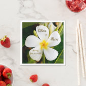 Tropische weiße Plumeria - Neuanfang - Hochzeit Serviette (Beispiel)