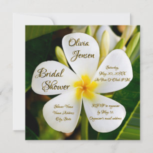 Tropische weiße Plumeria - Neubeginn - Bridal Einladung