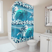 Tropische Welle mit Palmen Duschvorhang (Beispiel)