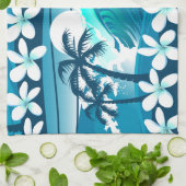 Tropische Welle mit Palmen Geschirrtuch (Gefaltet)
