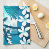 Tropische Welle mit Palmen Geschirrtuch (Viertel Falte)