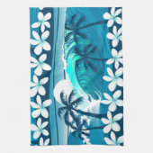 Tropische Welle mit Palmen Geschirrtuch (Vertikal)