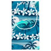 Tropische Welle mit Palmen Kleine Geschenktüte (Rückseite)